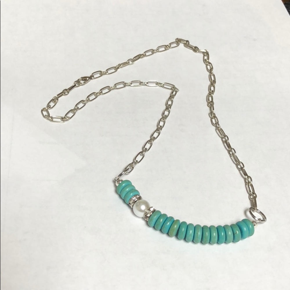 Turquoise and Pearl Necklace